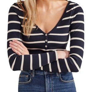NWT Boden Henley Ribbed Top XL